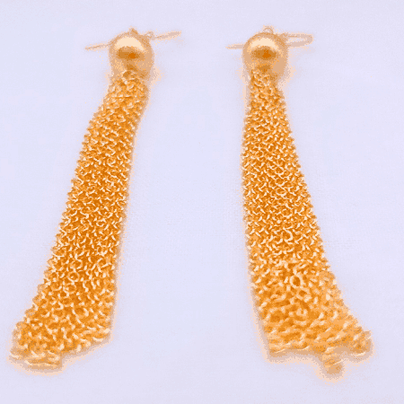 Chain Fringe Dangle earring, 22k Gold plated, Wholesale Brass jewelry